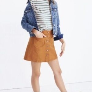 MADEWELL Button Front Mini Skirt